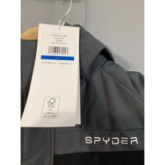 Spyder Boys Youth Ward Jacket Volcano Red Black Grey XL NWT 225009 Winter Coat - Picture 4 of 9